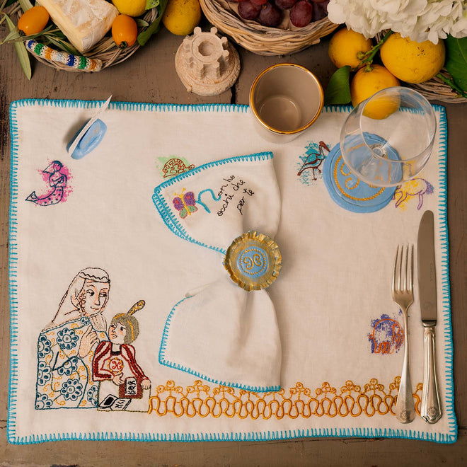 Napkin"LUMINARIA BIANCA"<br> (SET OF 2 NAPKINS)