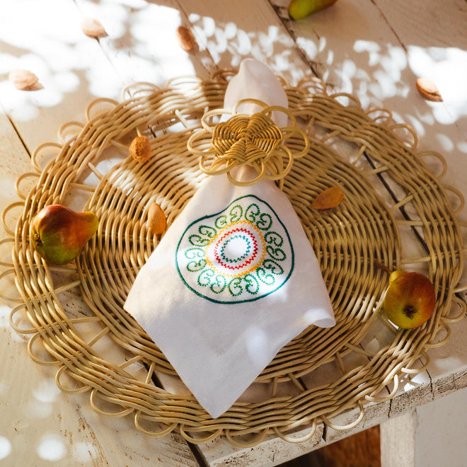 Napkin"LUMINARIA BIANCA"<br> (SET OF 2 NAPKINS)